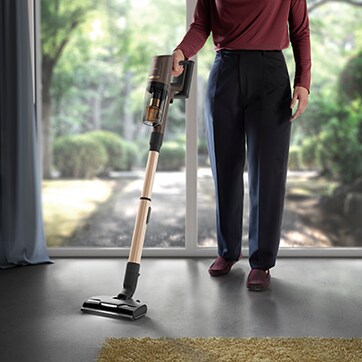 Woman vacuuming